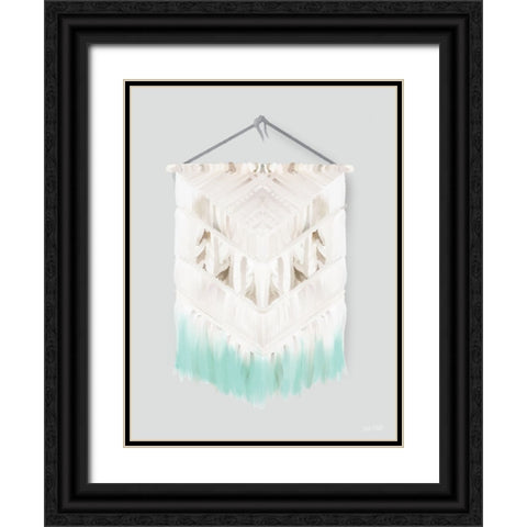 Aqua Bohemian Macrame Black Ornate Wood Framed Art Print with Double Matting by House Fenway
