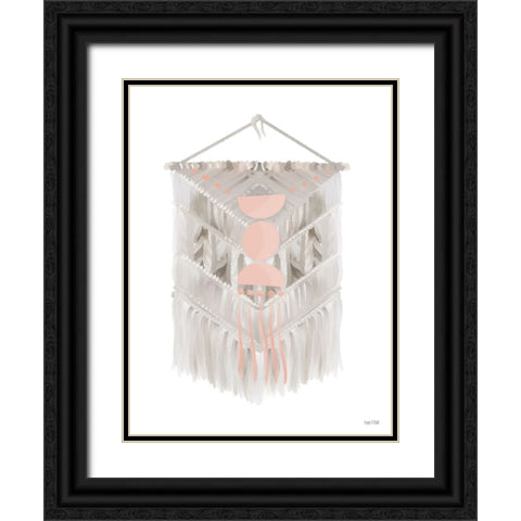 Pink Bohemian Macrame Black Ornate Wood Framed Art Print with Double Matting by House Fenway