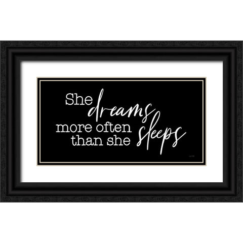 She Dreams Black Ornate Wood Framed Art Print with Double Matting by House Fenway