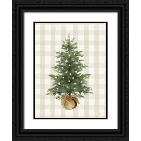 Farmhouse Christmas Sparkle Black Ornate Wood Framed Art Print with Double Matting by House Fenway