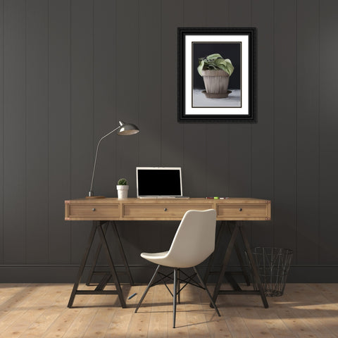 Farmhouse Philodendron Black Ornate Wood Framed Art Print with Double Matting by House Fenway