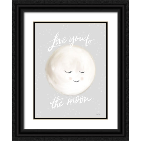 Love You to the Moon Black Ornate Wood Framed Art Print with Double Matting by House Fenway