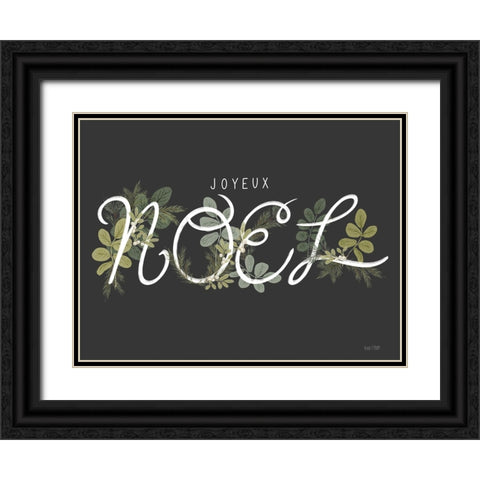 Joyeux Noel Black Ornate Wood Framed Art Print with Double Matting by House Fenway