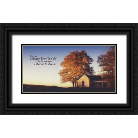 Change Your World Black Ornate Wood Framed Art Print with Double Matting by Spivey, Justin