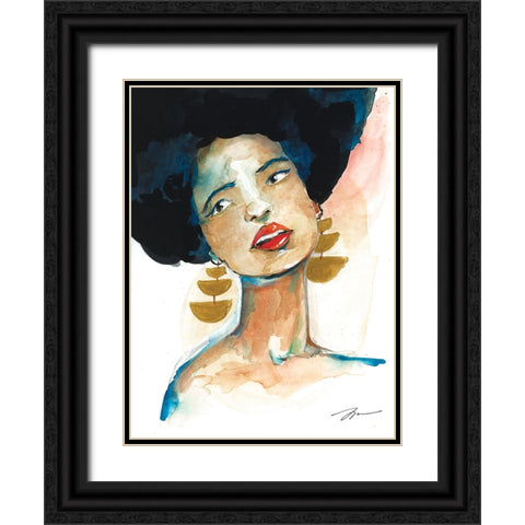 Ophelia Black Ornate Wood Framed Art Print with Double Matting by Mingo, Jessica