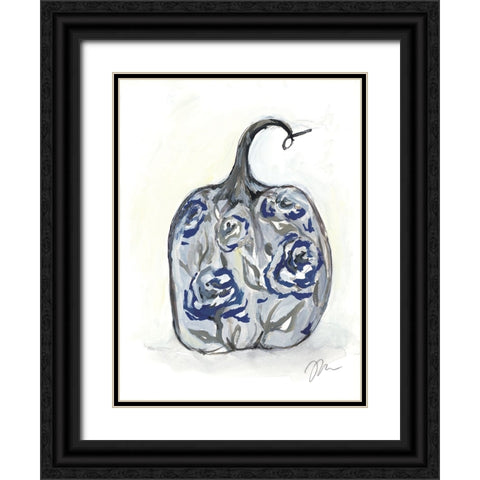 Floral Pumpkin Black Ornate Wood Framed Art Print with Double Matting by Mingo, Jessica