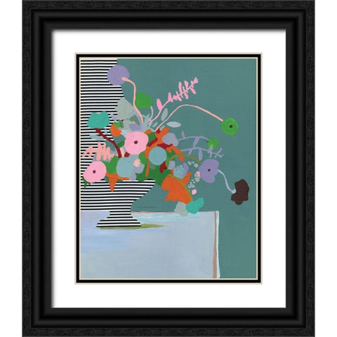 Wild Stripes Black Ornate Wood Framed Art Print with Double Matting by Kamdon Kreations