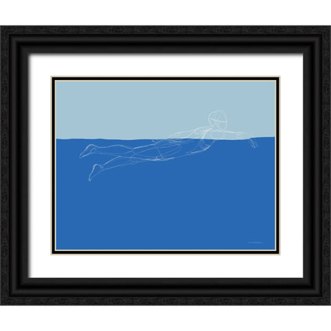 How to Swim 2 Black Ornate Wood Framed Art Print with Double Matting by Kamdon Kreations