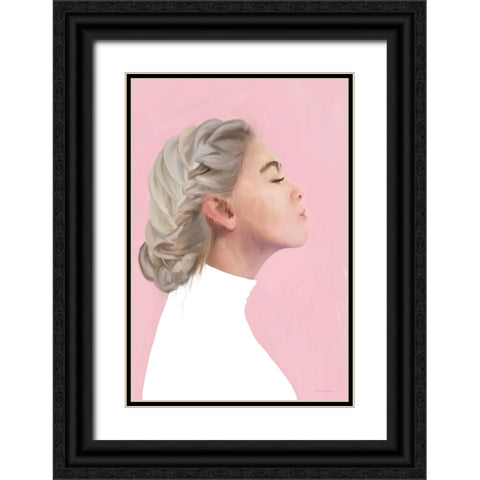 First Kiss Black Ornate Wood Framed Art Print with Double Matting by Kamdon Kreations