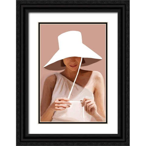 Coneflower Black Ornate Wood Framed Art Print with Double Matting by Kamdon Kreations