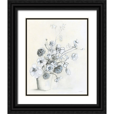 Sketch in the Potting Shed Black Ornate Wood Framed Art Print with Double Matting by Kamdon Kreations