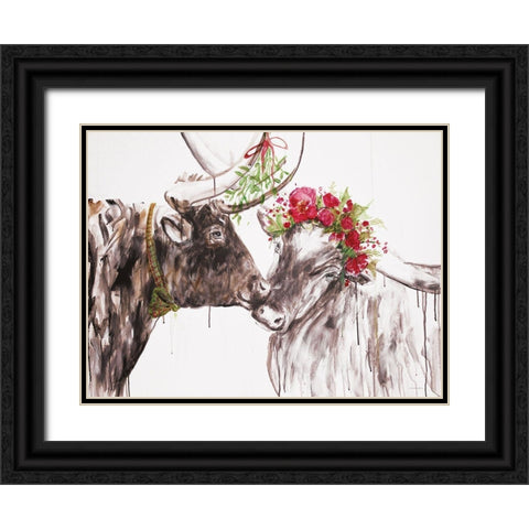 Under the Mistletoe Black Ornate Wood Framed Art Print with Double Matting by Kamdon Kreations