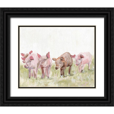 This Little Piggieâ€¦ Black Ornate Wood Framed Art Print with Double Matting by Kamdon Kreations