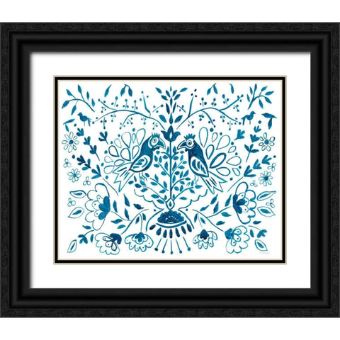 In a Pear Tree Black Ornate Wood Framed Art Print with Double Matting by Kamdon Kreations