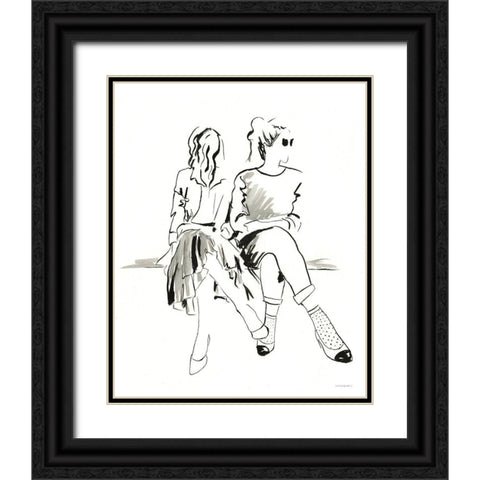 People Watching Black Ornate Wood Framed Art Print with Double Matting by Kamdon Kreations