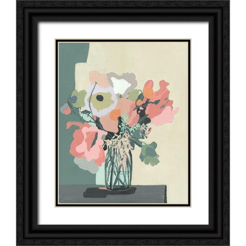 Blush Pink Cutout Black Ornate Wood Framed Art Print with Double Matting by Kamdon Kreations
