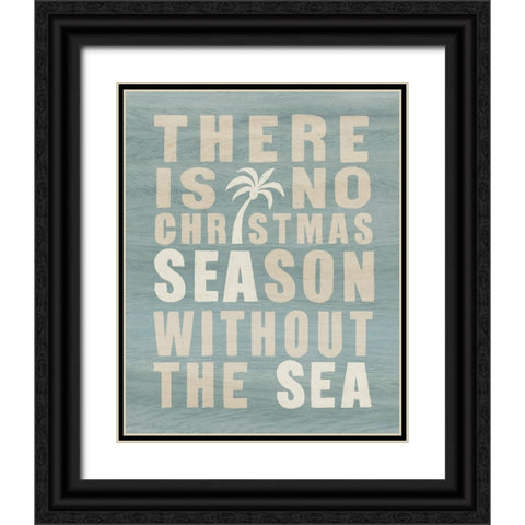 Coastal Christmas Season Black Ornate Wood Framed Art Print with Double Matting by Kamdon Kreations