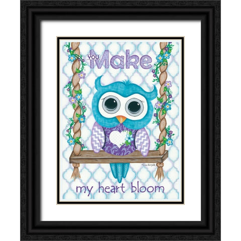 My Heart Black Ornate Wood Framed Art Print with Double Matting by Kennedy, Lisa