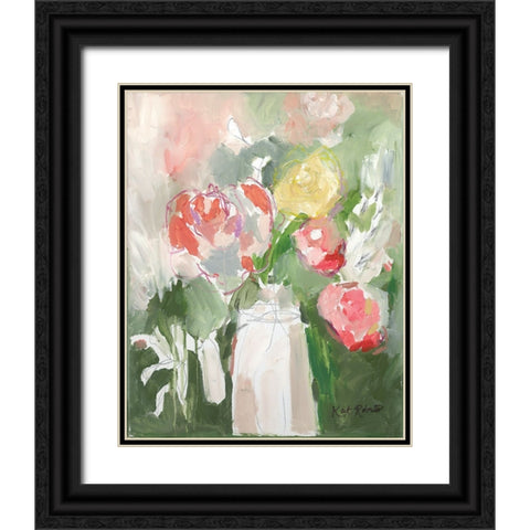 Flowers for Diane Black Ornate Wood Framed Art Print with Double Matting by Roberts, Kait
