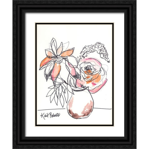 Peach Bellini I Black Ornate Wood Framed Art Print with Double Matting by Roberts, Kait