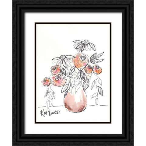 Peach Bellini II Black Ornate Wood Framed Art Print with Double Matting by Roberts, Kait