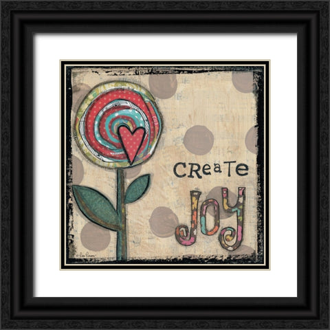 Create Joy Flower Black Ornate Wood Framed Art Print with Double Matting by Larson, Lisa