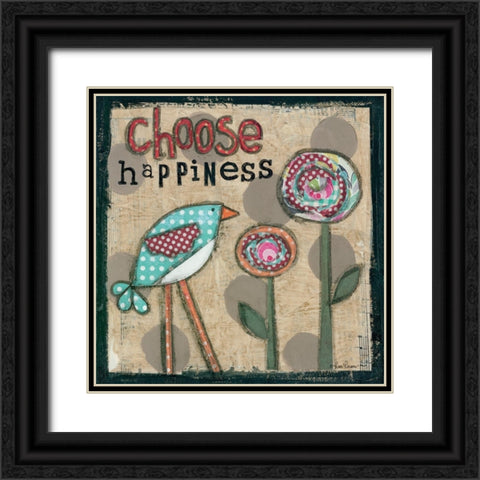 Choose Happiness Black Ornate Wood Framed Art Print with Double Matting by Larson, Lisa