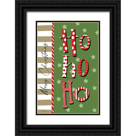 Merry Christmas Ho Ho Ho Black Ornate Wood Framed Art Print with Double Matting by Larson, Lisa