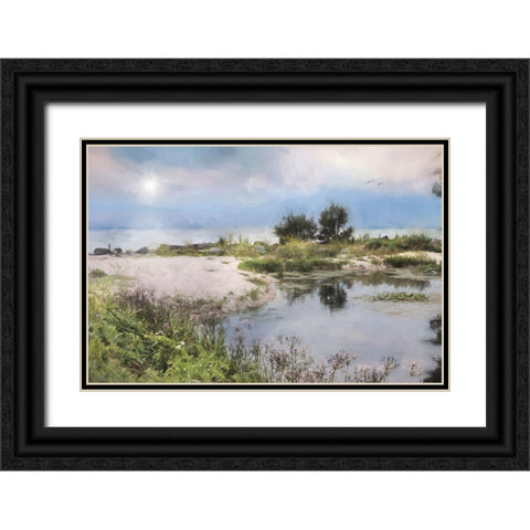 Lake Coast Black Ornate Wood Framed Art Print with Double Matting by Deiter, Lori