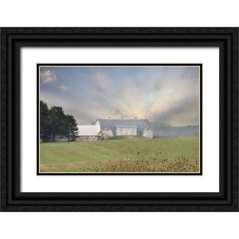 Country Morning Black Ornate Wood Framed Art Print with Double Matting by Deiter, Lori