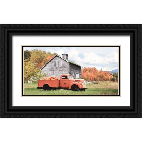 Pumpkin Patch Black Ornate Wood Framed Art Print with Double Matting by Deiter, Lori