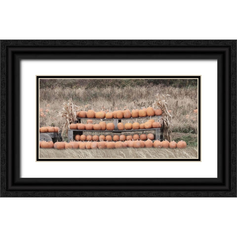 Pumpkin Picking Black Ornate Wood Framed Art Print with Double Matting by Deiter, Lori