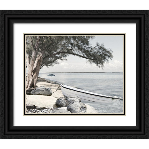 Coastal Blues Black Ornate Wood Framed Art Print with Double Matting by Deiter, Lori