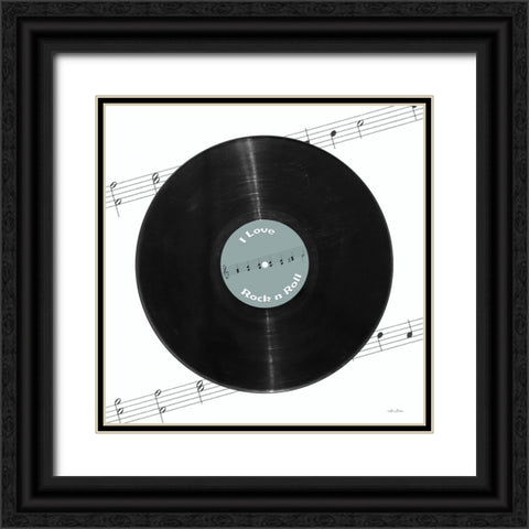 I Love Rock n Roll Black Ornate Wood Framed Art Print with Double Matting by Deiter, Lori