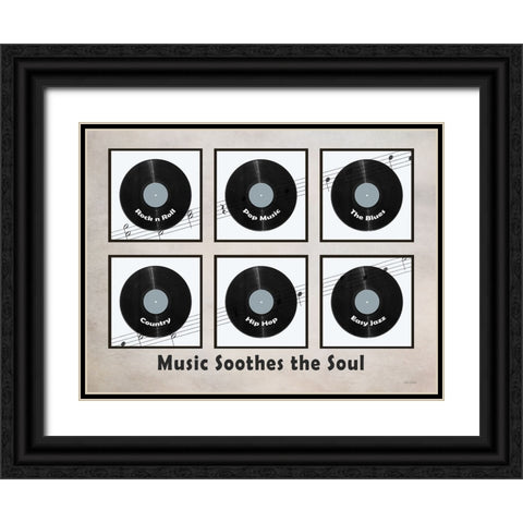 Music Soothes the Soul Black Ornate Wood Framed Art Print with Double Matting by Deiter, Lori