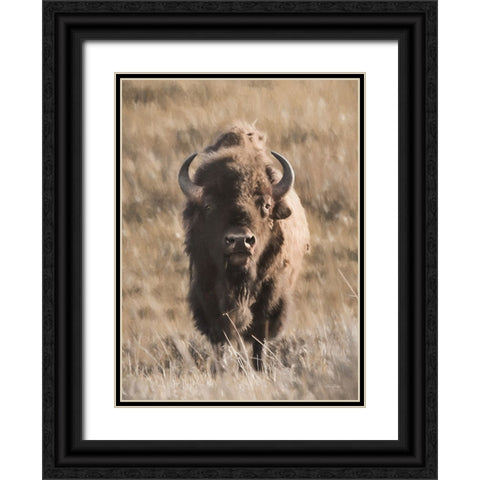 Yellowstone Bison Black Ornate Wood Framed Art Print with Double Matting by Deiter, Lori