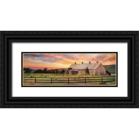 Sunset in the Valley Black Ornate Wood Framed Art Print with Double Matting by Deiter, Lori