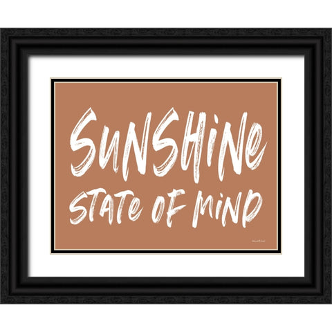 Sunshine State of Mind Black Ornate Wood Framed Art Print with Double Matting by Lettered and Lined