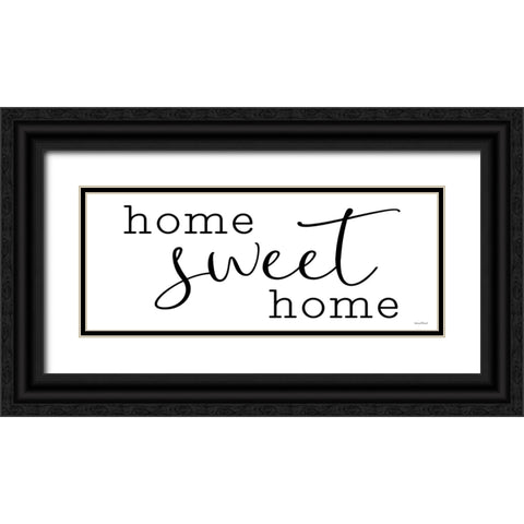 Home Sweet Home Black Ornate Wood Framed Art Print with Double Matting by Lettered and Lined
