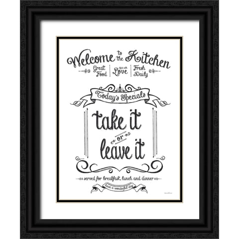 Take It or Leave It Black Ornate Wood Framed Art Print with Double Matting by Lettered and Lined