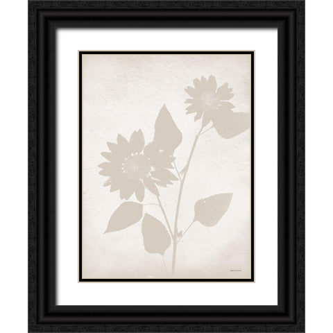 Floral Silhouette III Black Ornate Wood Framed Art Print with Double Matting by Lettered And Lined