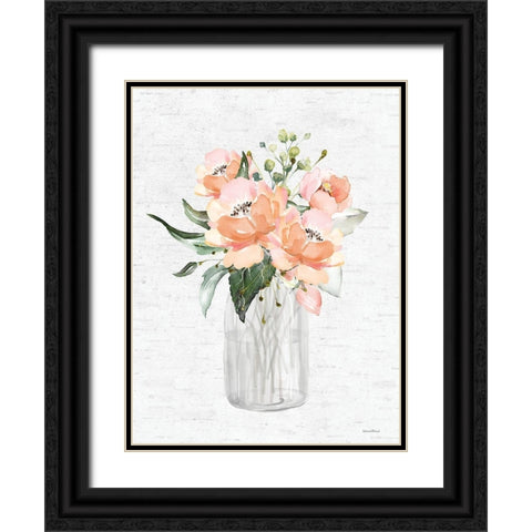 Spring Floral I Black Ornate Wood Framed Art Print with Double Matting by Lettered And Lined