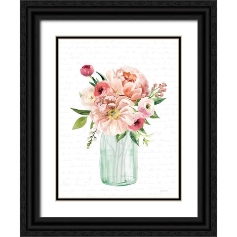 Spring Floral II Black Ornate Wood Framed Art Print with Double Matting by Lettered And Lined