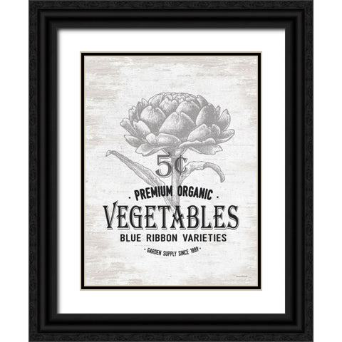 Vegetables Black Ornate Wood Framed Art Print with Double Matting by Lettered And Lined