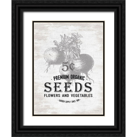 Seeds Black Ornate Wood Framed Art Print with Double Matting by Lettered And Lined