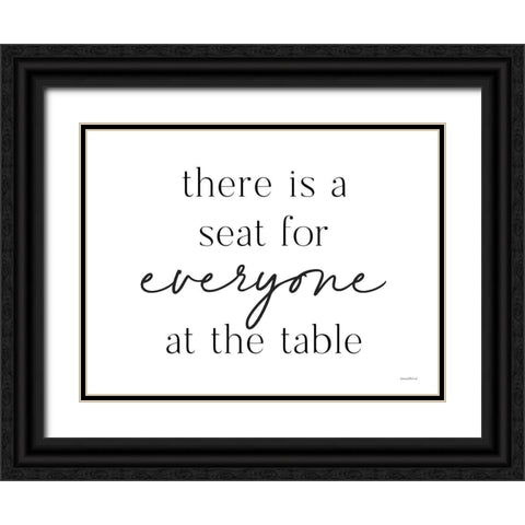 Seat for Everyone Black Ornate Wood Framed Art Print with Double Matting by Lettered and Lined