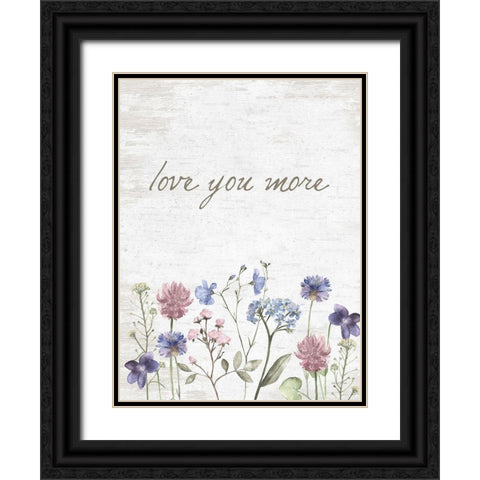 Love You More Black Ornate Wood Framed Art Print with Double Matting by Lettered and Lined