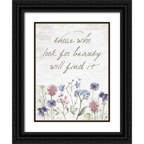 Look for Beauty Black Ornate Wood Framed Art Print with Double Matting by Lettered and Lined