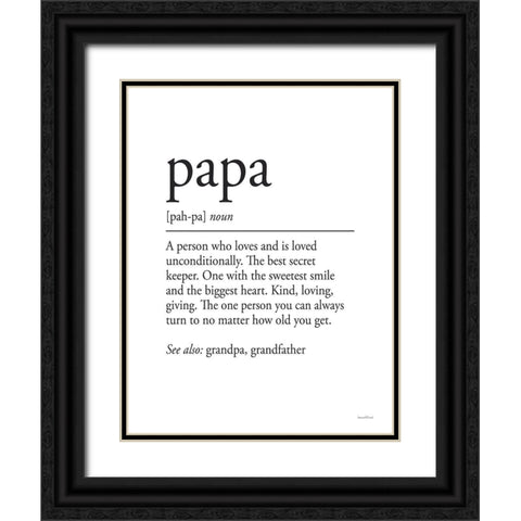 Papa Definition Black Ornate Wood Framed Art Print with Double Matting by Lettered And Lined