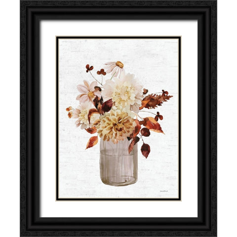 Autumn Floral Black Ornate Wood Framed Art Print with Double Matting by Lettered And Lined